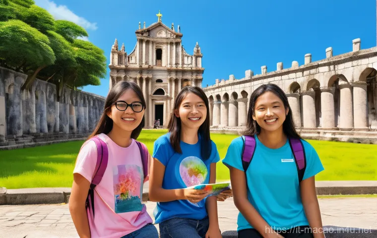 마카오 교육 제도와 명문 학교 - **Prompt:** A vibrant, ultra-modern classroom in Macao, infused with both traditional Chinese and Po...