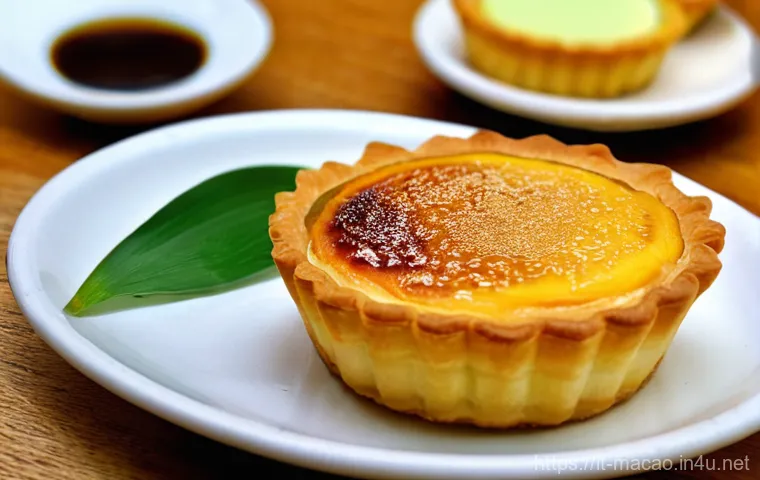 마카오 에그타르트 원조집 - Here are three detailed image generation prompts in English, based on the provided text, and adherin...