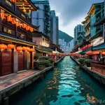 마카오와 홍콩 교통 연결 방법 - Here are three detailed image prompts in English, designed to be appropriate for a 15+ audience and ...