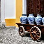 마카오 전통 공예품 구매처 - **Macao's Historic Charm and Porcelain Fusion:**
    "A picturesque scene in Macao's UNESCO World He...